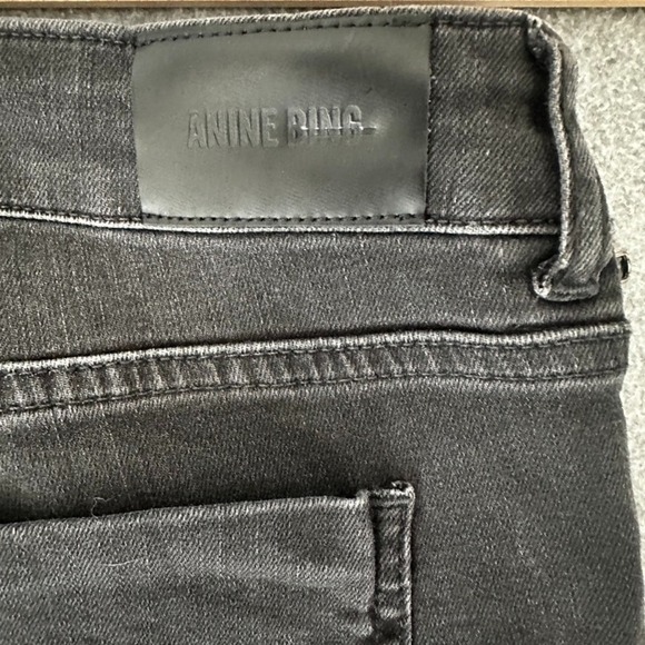 Anine Bing Jeans Womens 30 Low Rise Skinny Black Jax Ankle Zip Stretch - Picture 6 of 11